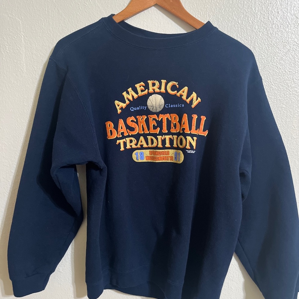 American Basketball Tradition Crewneck Sweatshirt Navy Blue Size Medium Pluma